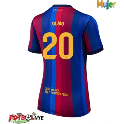 Camiseta Barcelona Dani Olmo #20 Primera Equipación para mujer 2026-27 manga corta